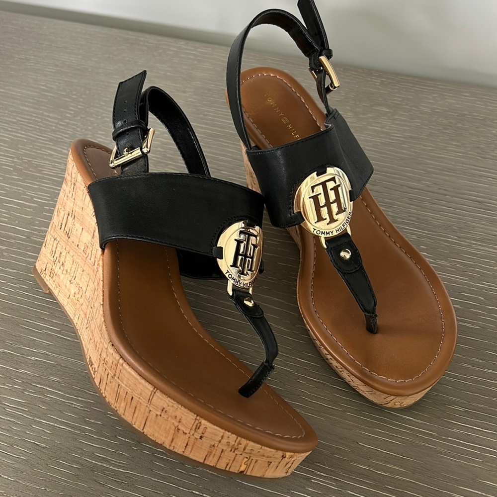 Tommy Hilfiger cork heel sandal